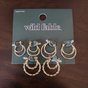 wild fable 3 Sets Hoop Earrings Nickel Free